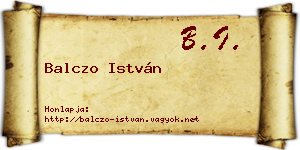 Balczo István névjegykártya